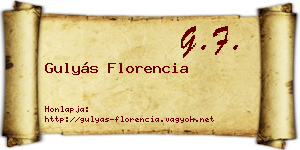 Gulyás Florencia névjegykártya