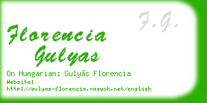 florencia gulyas business card